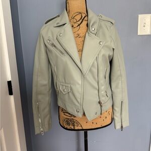 Blank NYC Women's Soft Green Leather Jacket